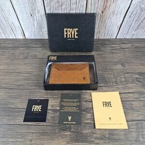 NEW Frye Logan Brown Money Clip Card Wallet w/Box Cognac NWT (MSRP $98)